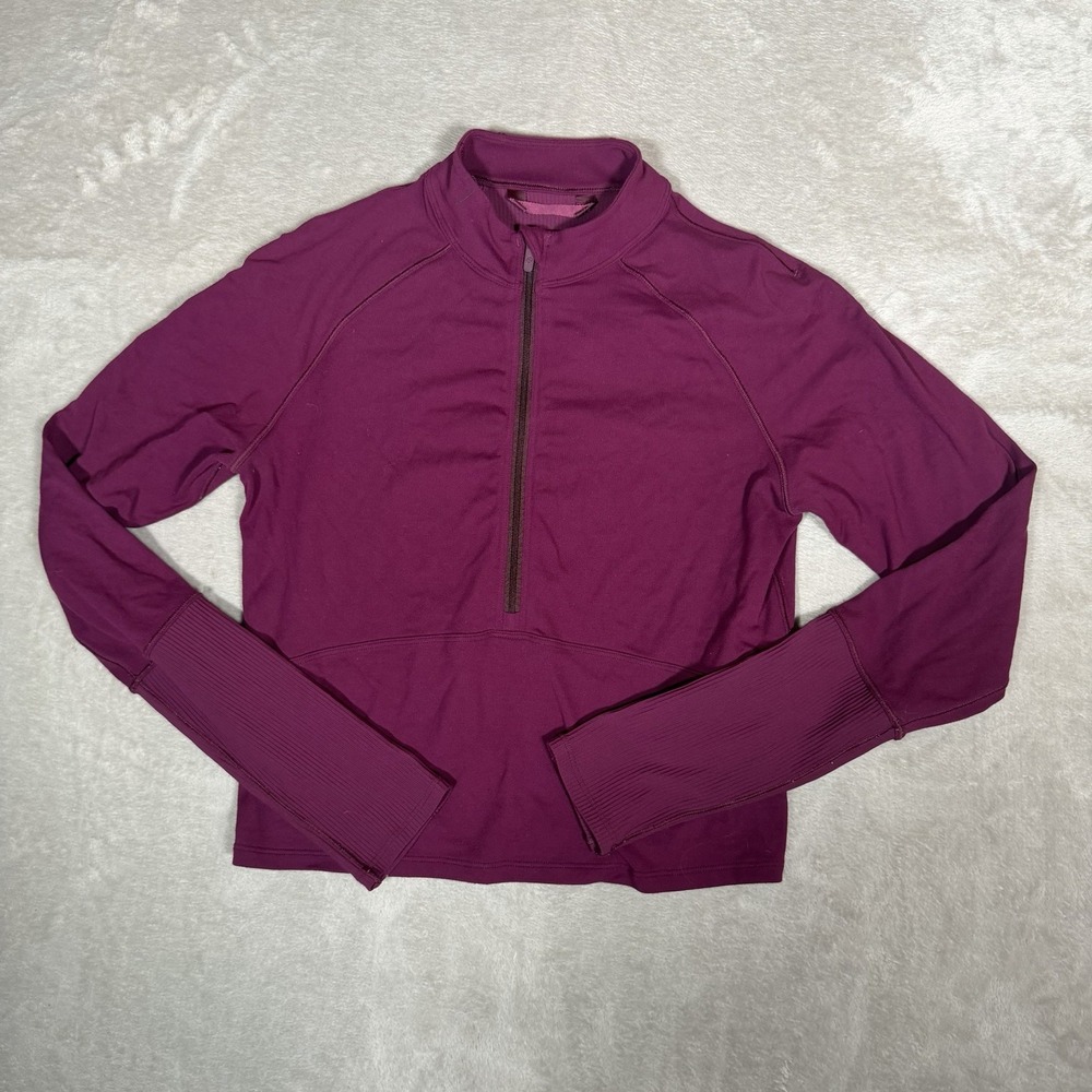 Lululemon Womens Size 6 Purple Half Zip Running Pullover Thumbholes Athletic